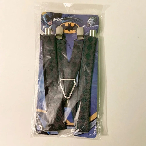 DC Comics Batman Joker Diamonds Grey and Green Buckle Down Suspenders - Picture 1 of 15